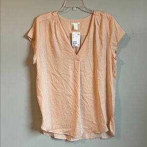 H&M Light Peach V-Neck Blouse
